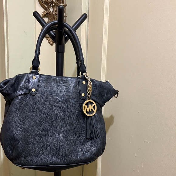 Michael Kors Black Pebbled Leather Shoulder Bag - Picture 1 of 7